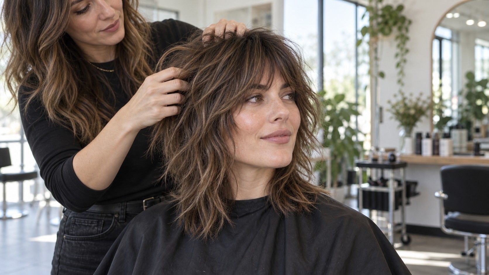 Modern medium-length shag haircut with soft layers